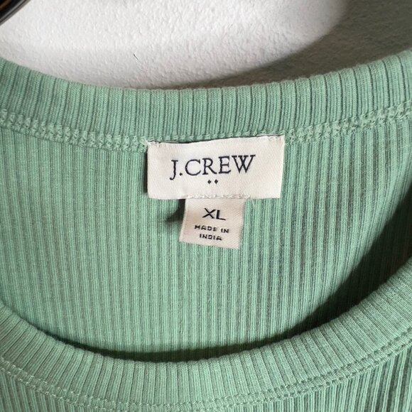 J.Crew $90 Ribbed-knit mixy dress Eucalyptus Green Size XL CJ264 - Picture 3 of 7